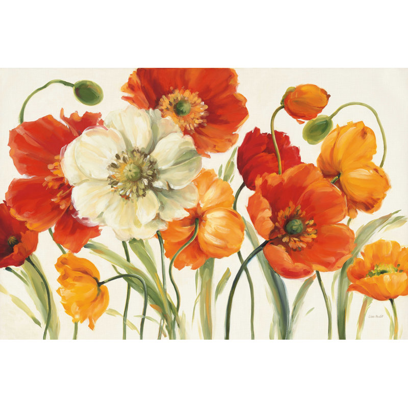 «Poppies Melody I» par Lisa Audit - impression sur toile tendue, H 8 po x l 12 po