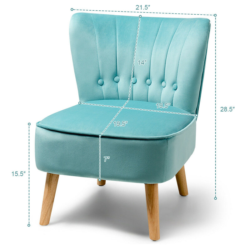 Tisdale Velvet Slipper Chair, Green Velvet
