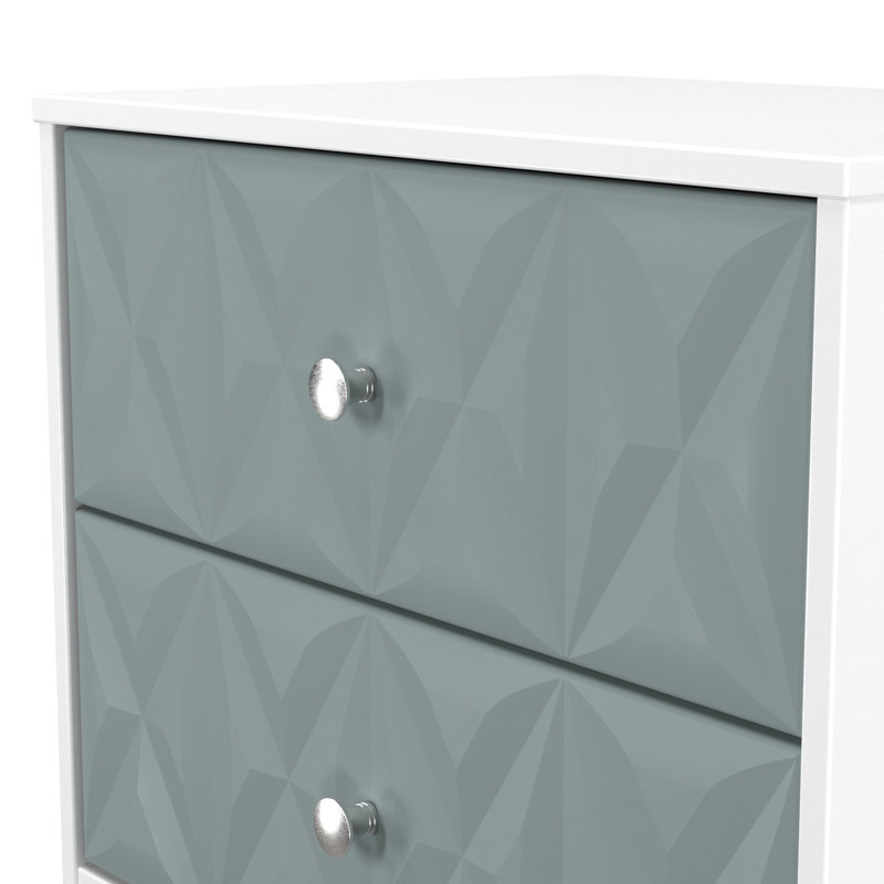 Ceinwen 58cm W Manufactured Wood Bedside Table, Duck/White