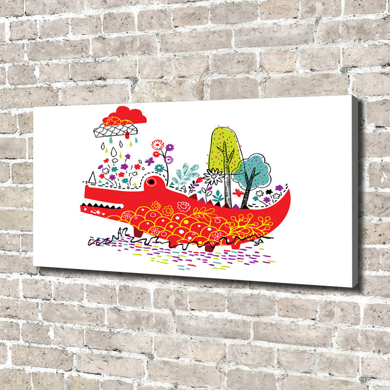 Colourful Crocodile - Wrapped Canvas Print