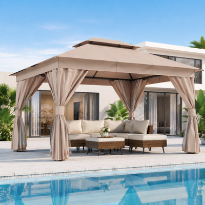 Pavillon de jardin en acier de 10 pi x 13 pi sur laque Isle Isle