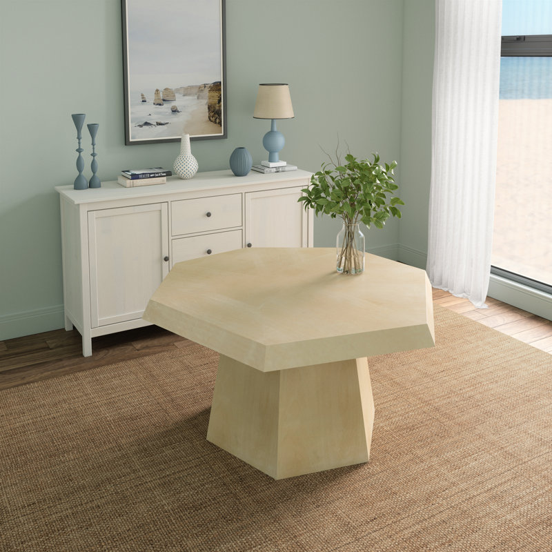 Benton Contemporary Light Brown Solid Wood Dining Table