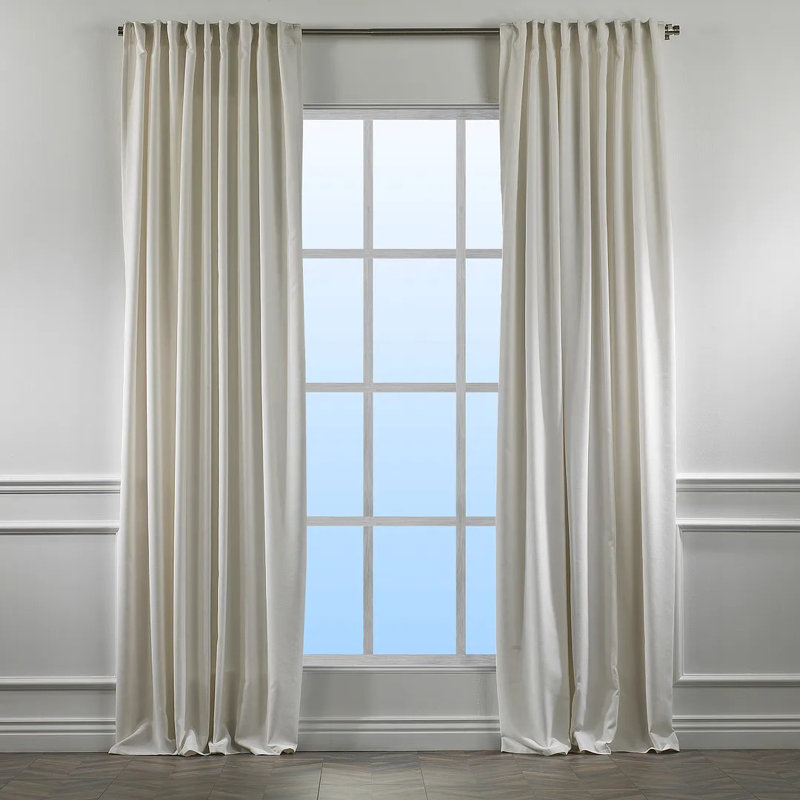 Extra Long & Extra Wide Decorative Curtain Single Panel, 140cm Width x 200cm Drop, Off-White