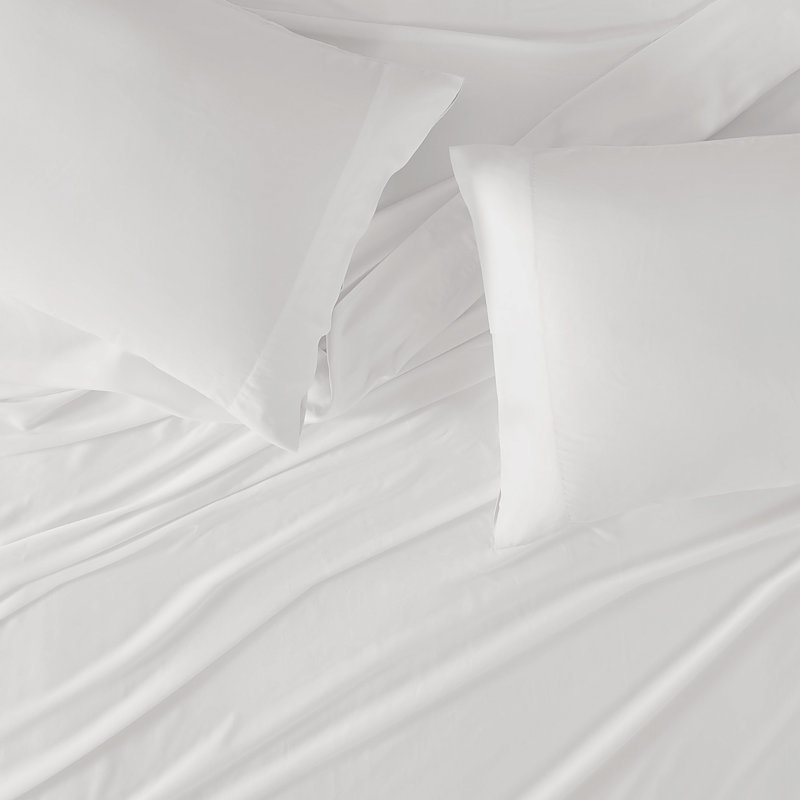 Frye 300 Thread Count Bamboo Sheet Set, White, King Sheet Set