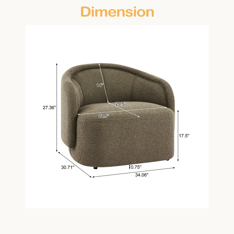 Fauteuil d'appoint incurvé, Vert