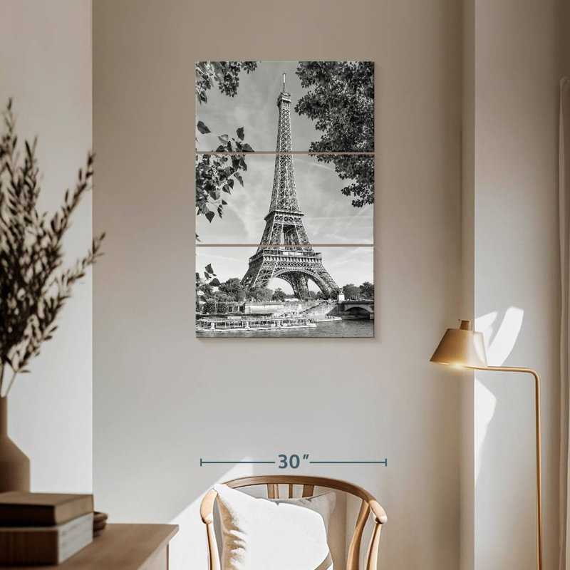 Lilie Eiffel Tower And River Seine, 57" H x 36" W