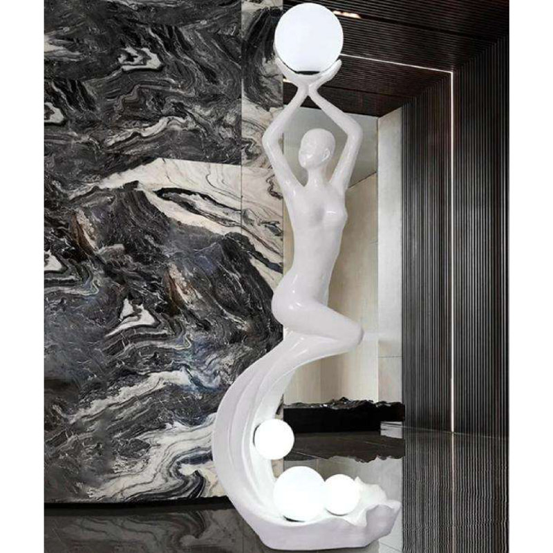 Lampe sur pied Ellie Art Sculpture, Blanc