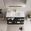 Meuble-lavabo mural 48 po avec lavabo, meuble de rangement flottant pour salle de bain avec comptoir en résine de pierre et tiroirs à fermeture en douceur entièrement assemblé