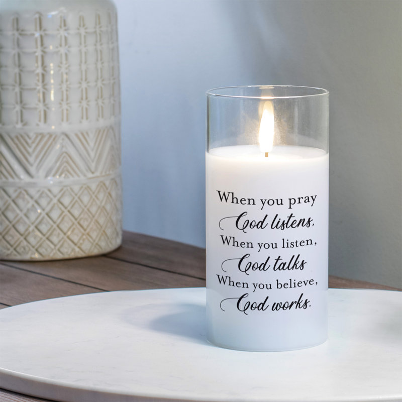 Flameless Jar Candle with Glass Holder