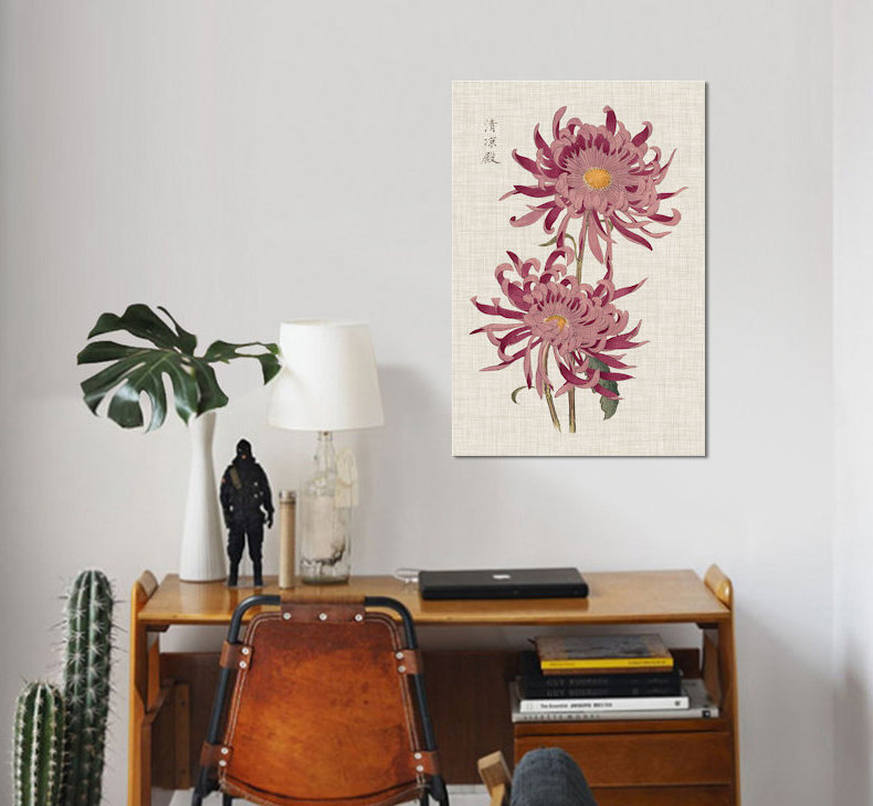 «Vibrant Mums II», reproduction d'impression sur toile tendue, H 60 po x l 40po x P 1,5 po, Toile tendue, Pas de tapis