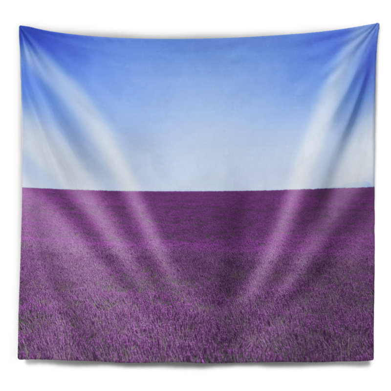 Paysage, lavande et horizon bleu, H 32 po x l 39 po
