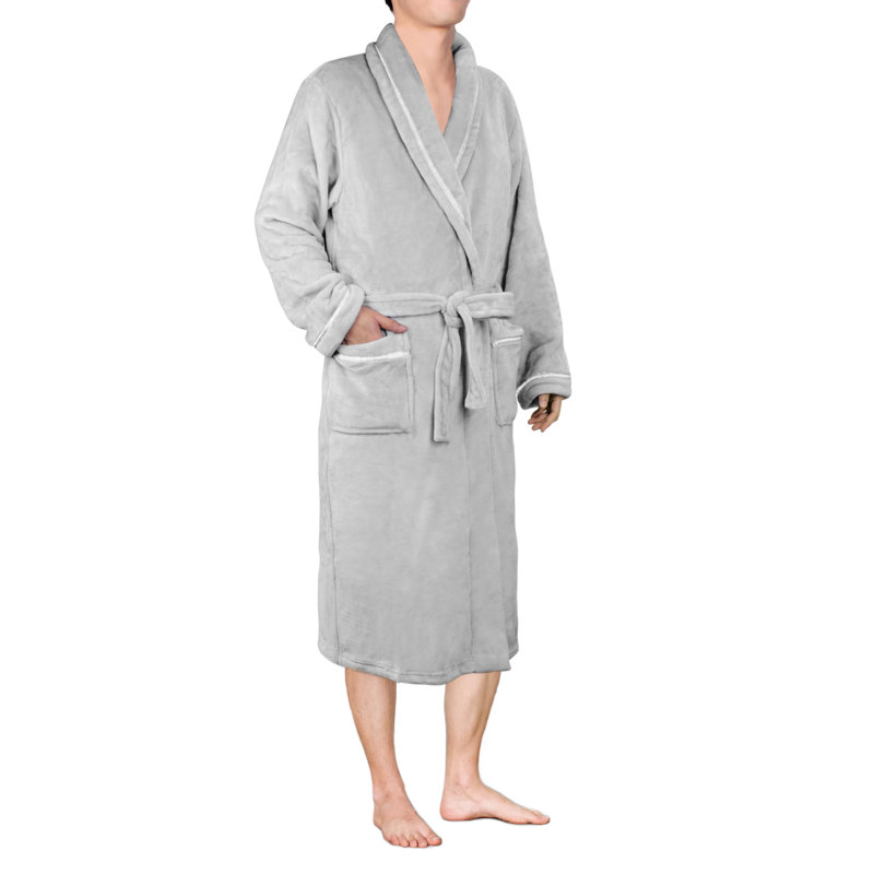 Peignoir mi-mollet avec poches Laskie, Gris clair