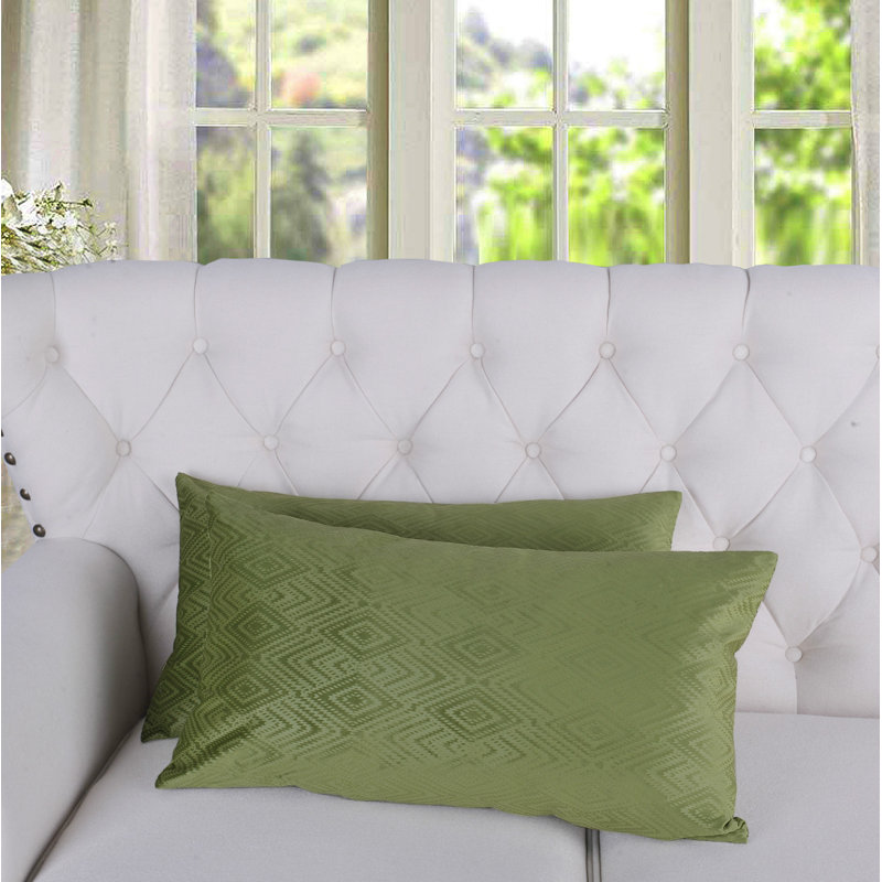 Housse de coussin rectangulaire en velours Ikat, Avocat