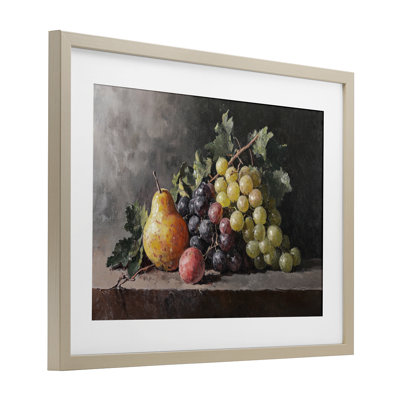 Bountiful Fruit Classic Still Life Framed Print Under Glass, design by Petal Prints Design