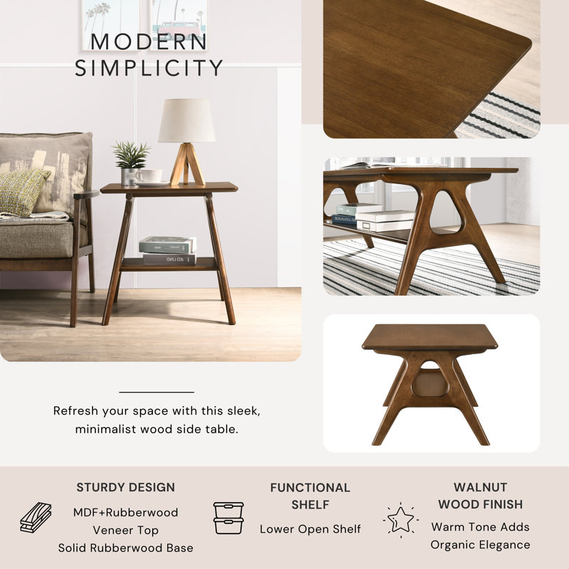 Table de bout en bois Maurreen, Brun