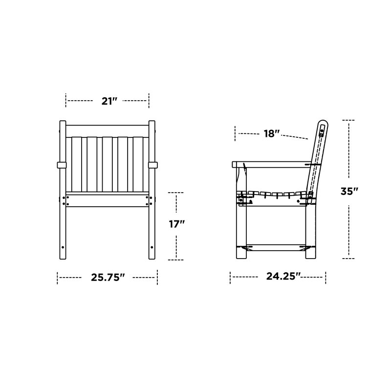 Chaise de jardin POLYWOOD, Noir