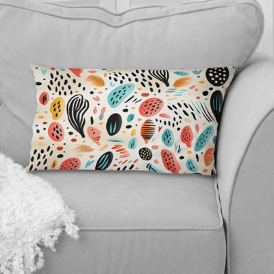 Motif d'animaux tribaux de couleur claire - coussin géométrique en polyester