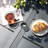 Rectangular Iron Outdoor Dining Table Umbrella Hole , 37 " W 60.7 " D-603803807
