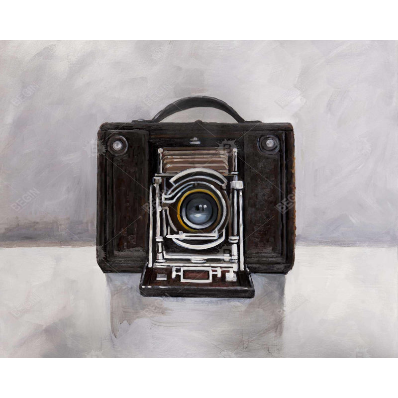 Old Camera Framed Canvas - Unique Home Decor Art Piece