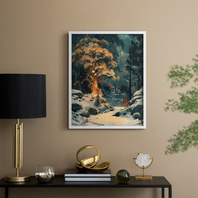 «Christmas Holiday Art DCXV», reproduction d'art encadrée - bois massif