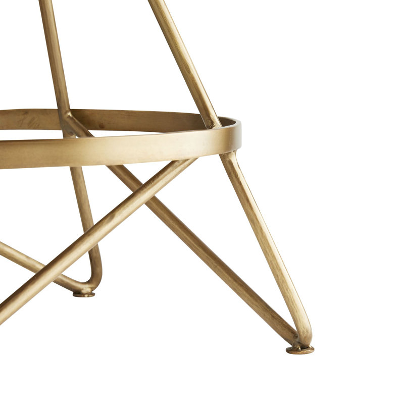 Wyndham Swivel Stool with Metal Frame, Vintage Brass