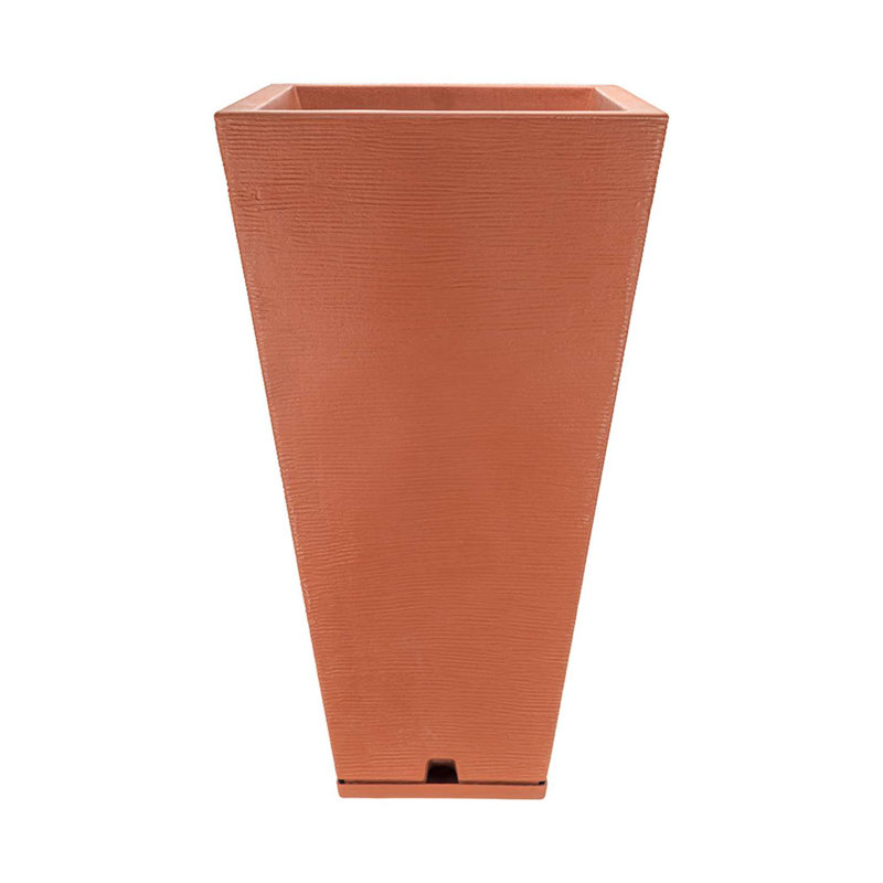 Pot à fleurs en résine Zurique, H 29,13 po x l 16,14 po x P 16,14 po, Terra Cotta