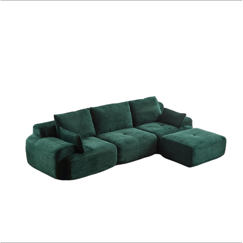 Canapé moderne en mousse à mémoire de forme compressée, grands canapés modulaires pour le salon, canapé modulaire Cloud pour animaux de compagnie, tissu en velours côtelé, causeuse très profonde, aucun assemblage requis