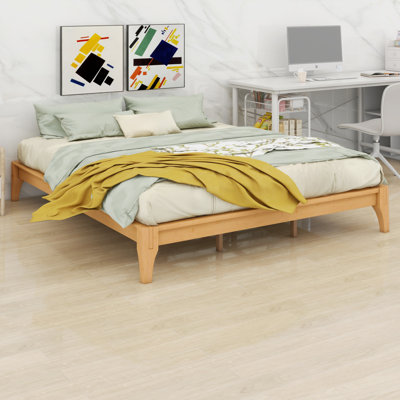 Sturdy Wooden Platform Bed Frame with Wood Slat Support, No Box Spring, Quick & Easy Assembly