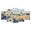 «White Blue Windmills Floral Fields III - Windmills», ensemble de reproductions d'art mural