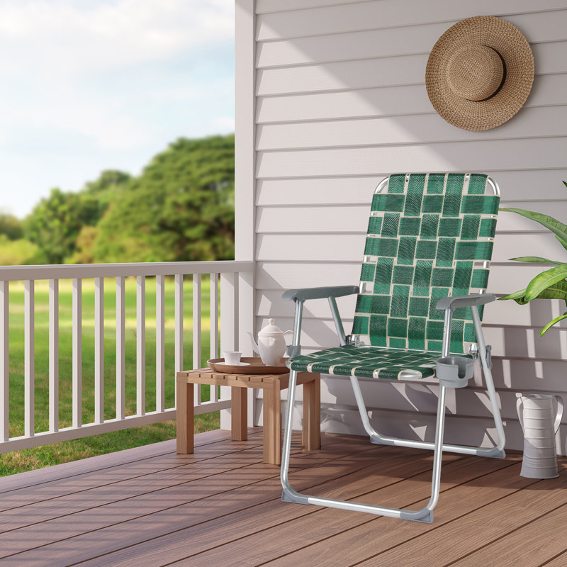 Chaise de plage pliante en aluminium vert (ensemble de 2)