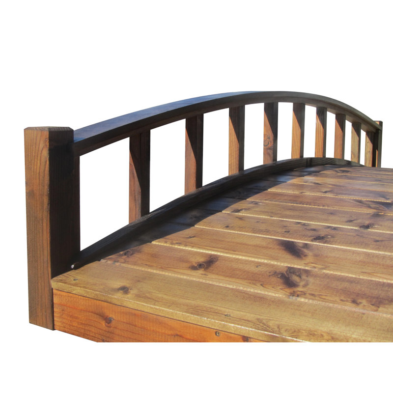 Pont de jardin artisanal en bois japonais, H 21 po x l 96 po x P 37 po