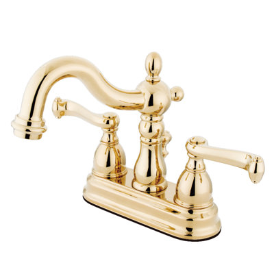 Robinet de salle de bain central à 4 poignées à 3 trous à fixation sur le comptoir avec laiton escamotable Kingston
