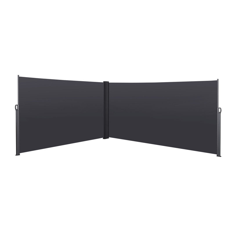 Auvent rétractable 271,46 po x 69,56 po avec cloison d'intimité imperméable, H 1,54 po x l 271,46 po x P 69,56 po