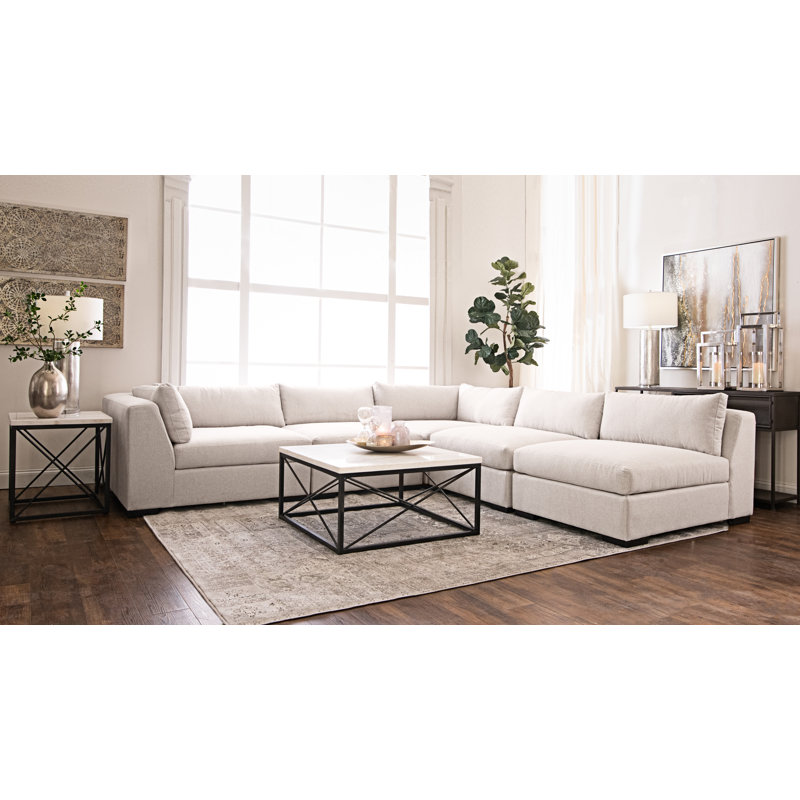 Canapé modulaire Thomas, Mélange de polyester sable