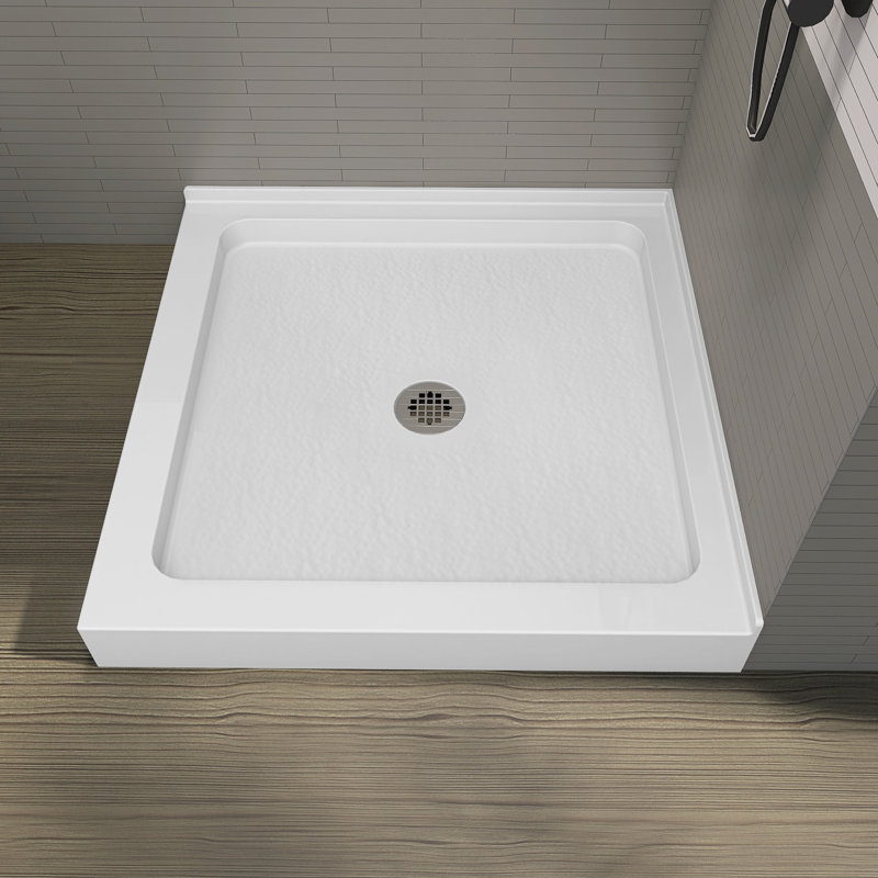 36 In. D X 36 In. W X 5 1/2 In. H Center  Drain Single Threshold Double Shower Base