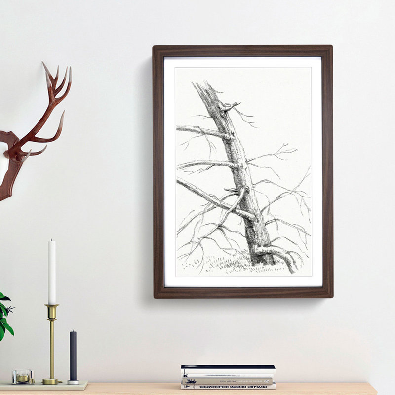 Study of a Tree by Jean Bernard - Picture Frame Painting Print, 48cm H x 36cm W x 2cm D, Walnut Framed