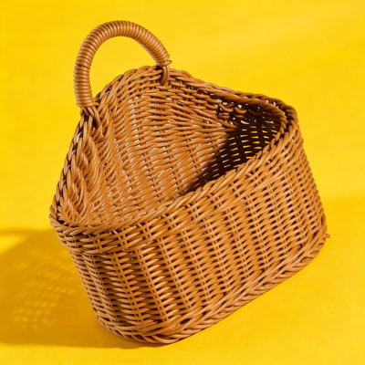 Large Wall Hanging Basket For Storage, Woven Rattan Organizer For Kitchen, Bathroom, Dorm, And Living Room Wall Mounted Storage Solution