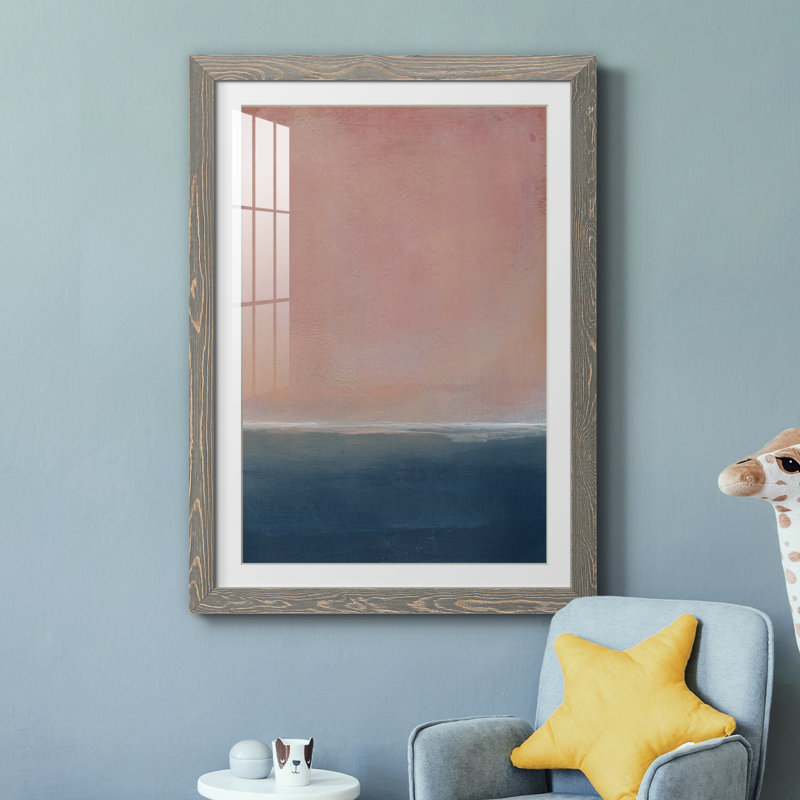 Coucher de soleil - Peinture encadrée, H 31,5 po x l 23,5 po x P 1,5 po, Encadré gris