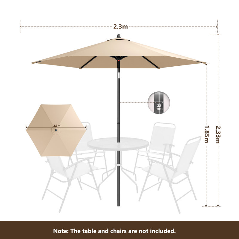 230cm Balcony Parasol, Beige