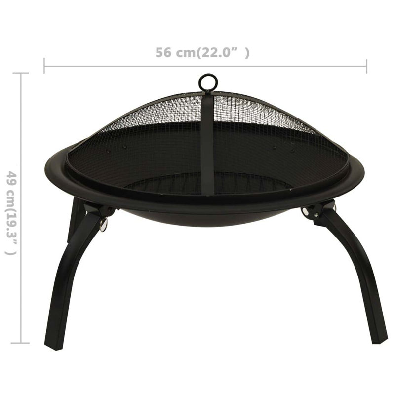 Cecilton Round Steel Wood Burning Fire Pit