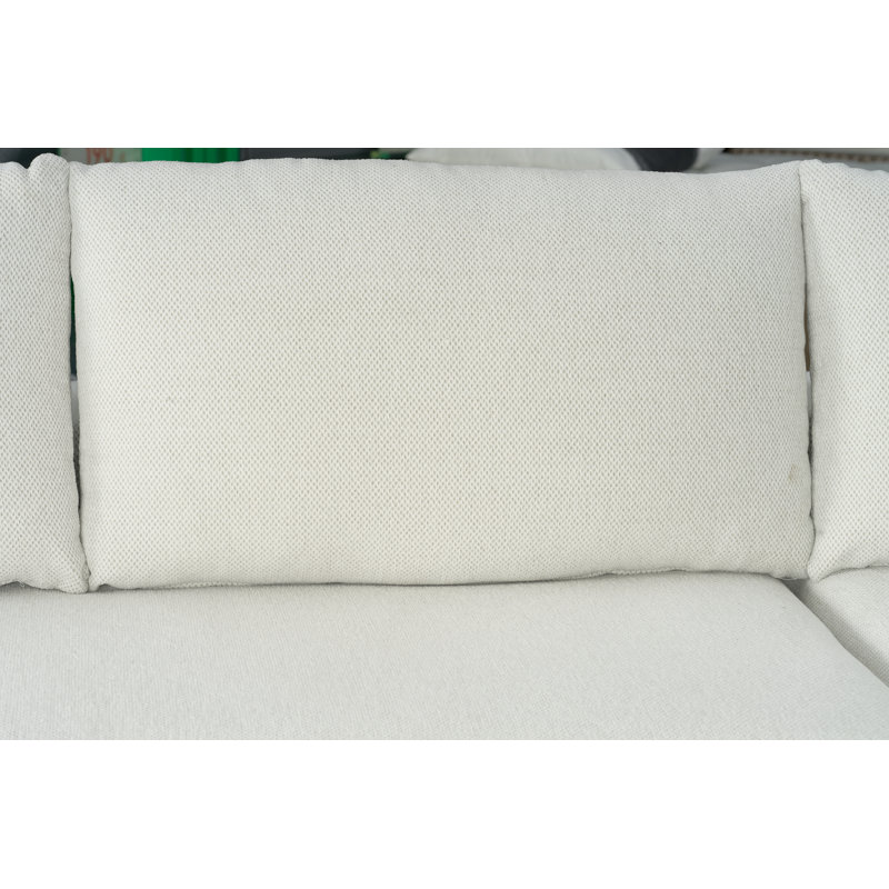 Lorett Upholstered L-Shaped Compression Sectional (Right Hand Facing), White