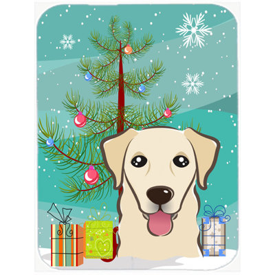 Caroline's Treasures Under the Christmas Tree and Golden Retriever Glass Cutting Board