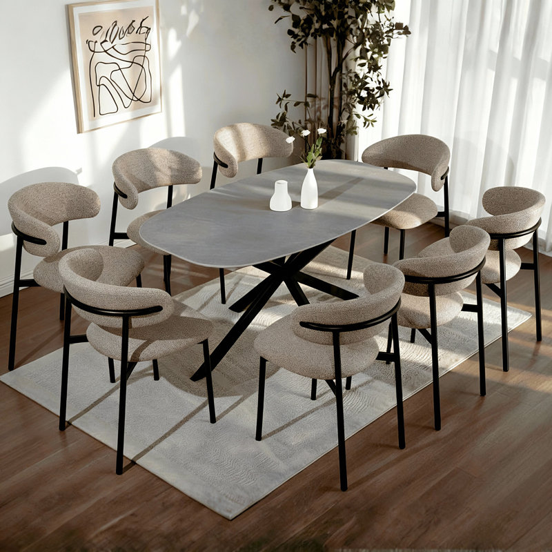 8 - Person Dining Set, 76cm H x 200cm W x 100cm D