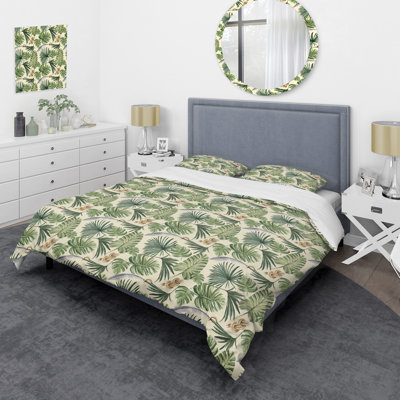 Tropical Pirate Jungle Leaves - Floral Duvet Cover Set - Microfiber Polyester