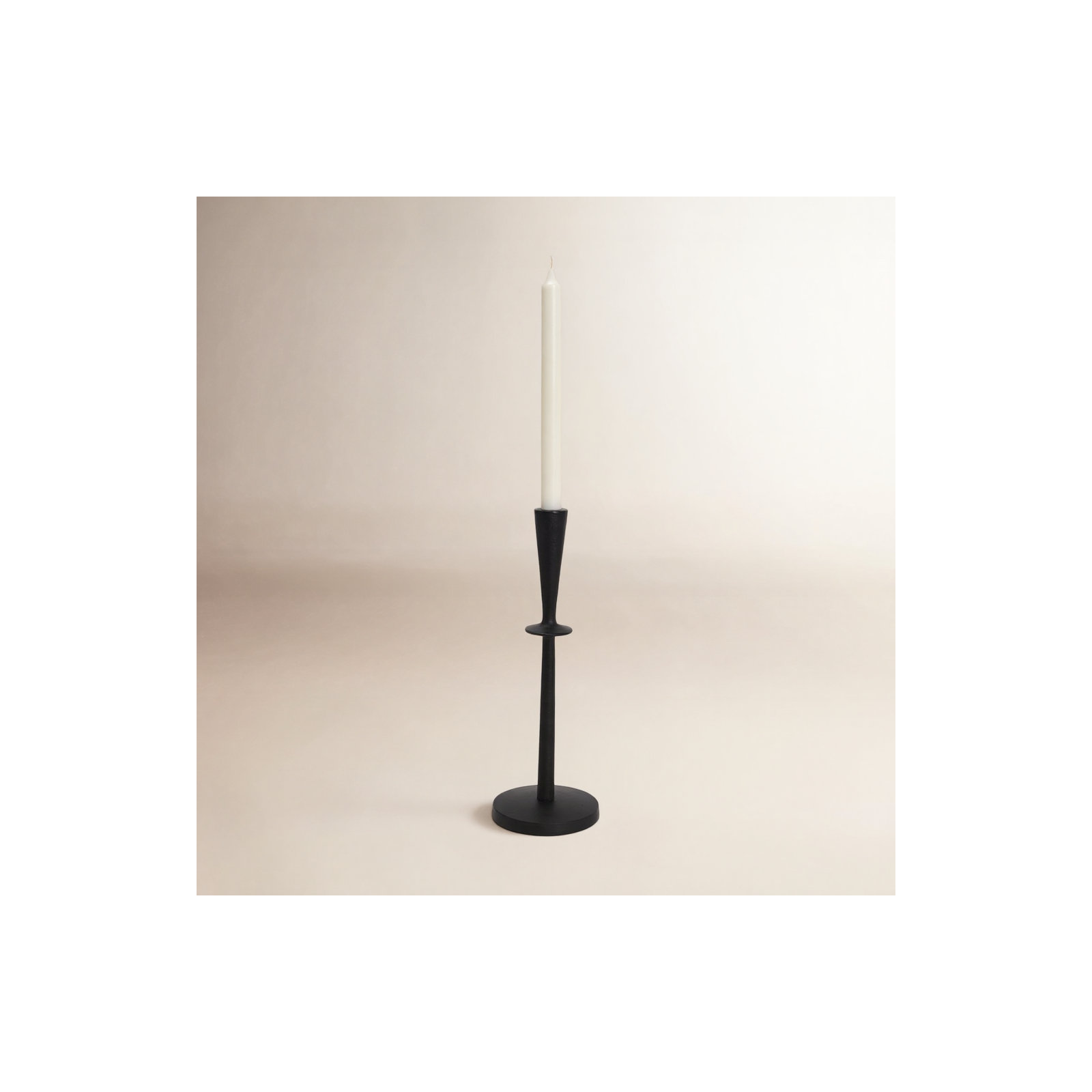 Aluminum Tabletop Candlestick, 13" H x 4.5" W x 4.5" D