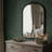 Arched Metal Mirror With Ornate Frame, Vintage Wall Mirror For Living Room, Entryway, Bedroom Decor