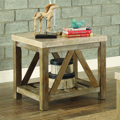 Bellas Marble Top End Table