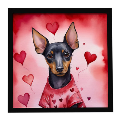 Manchester Terrier My Valentine Framed Metal Print