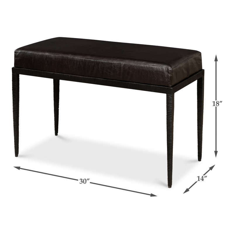 Duke Ridged Leather Bench