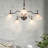 5-light Dimmable Vintage French Glass Chandelier With Black Finsh
